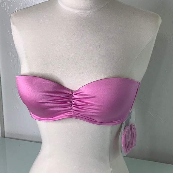 Victoria’s Secret pink Strapless wired padded bikini top size 32C NWT - Picture 2 of 12